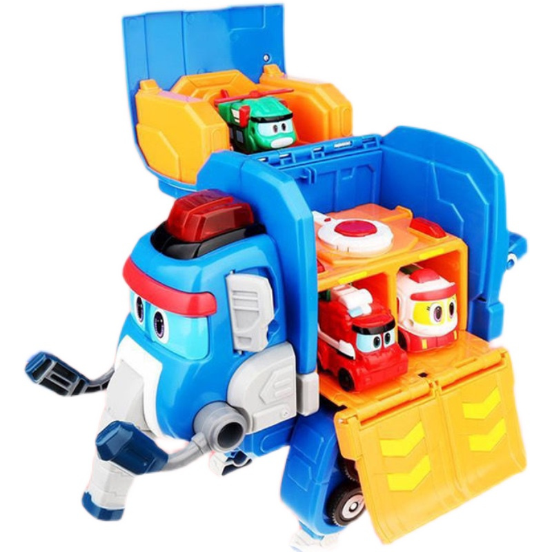 帮帮龙出动玩具烈牙象声光发射基地变形全套恐龙探险队总部礼物男