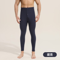 加肥加大秋裤男士薄款德绒保暖裤男款内穿高弹秋冬打底裤螺纹单裤 XXXXL 藏青