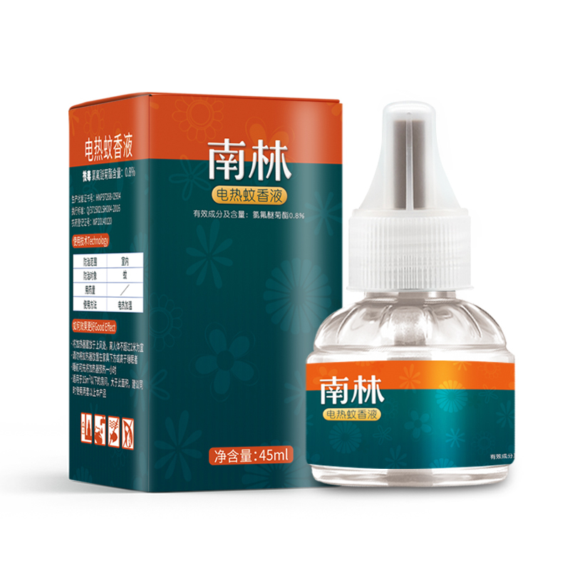 南林电热蚊香液家用驱蚊液无味防蚊插电式灭蚊器灭蚊水5瓶装
