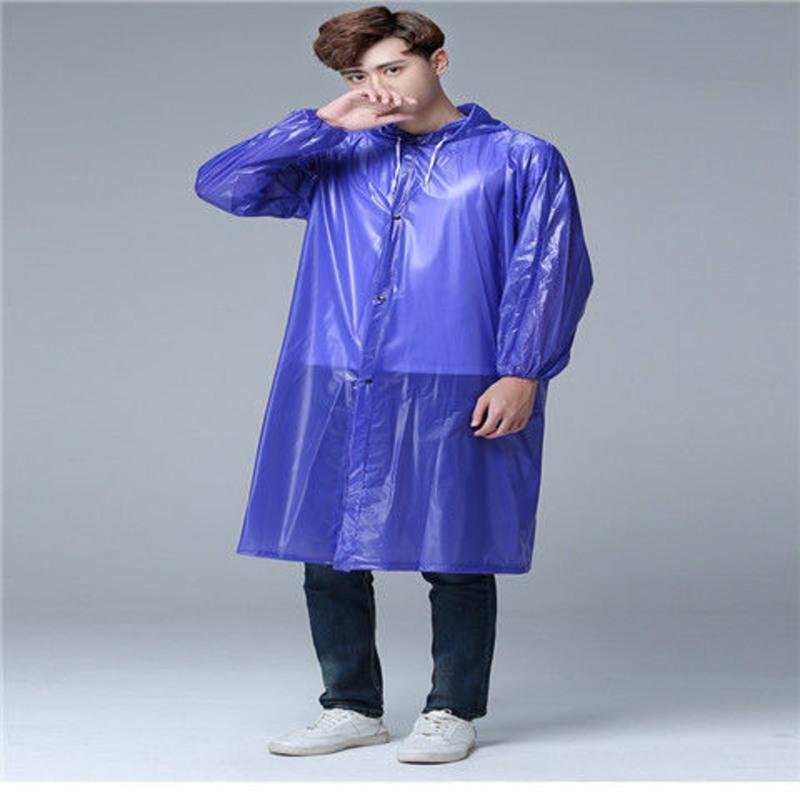 方便男女外卖超薄款骑行透明户外夏季轻薄款衣裤套装雨衣雨裤 蓝色薄