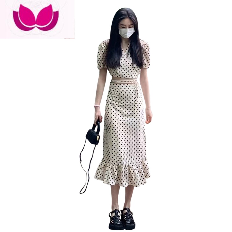 七斓2023新款春季女装法式长裙气质减龄轻熟风半身裙波点连衣裙子套装 波点上衣+半身裙套装气质名媛风/套装女夏款/轻熟风/高级感/ S裙子春秋款女/裙子