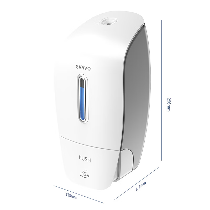 瑞沃(SVAVO)壁挂式泡沫皂液器家用卫生间给皂器酒店厕所免打孔泡沫洗手液盒 PL-151053黑色单位:个高清大图