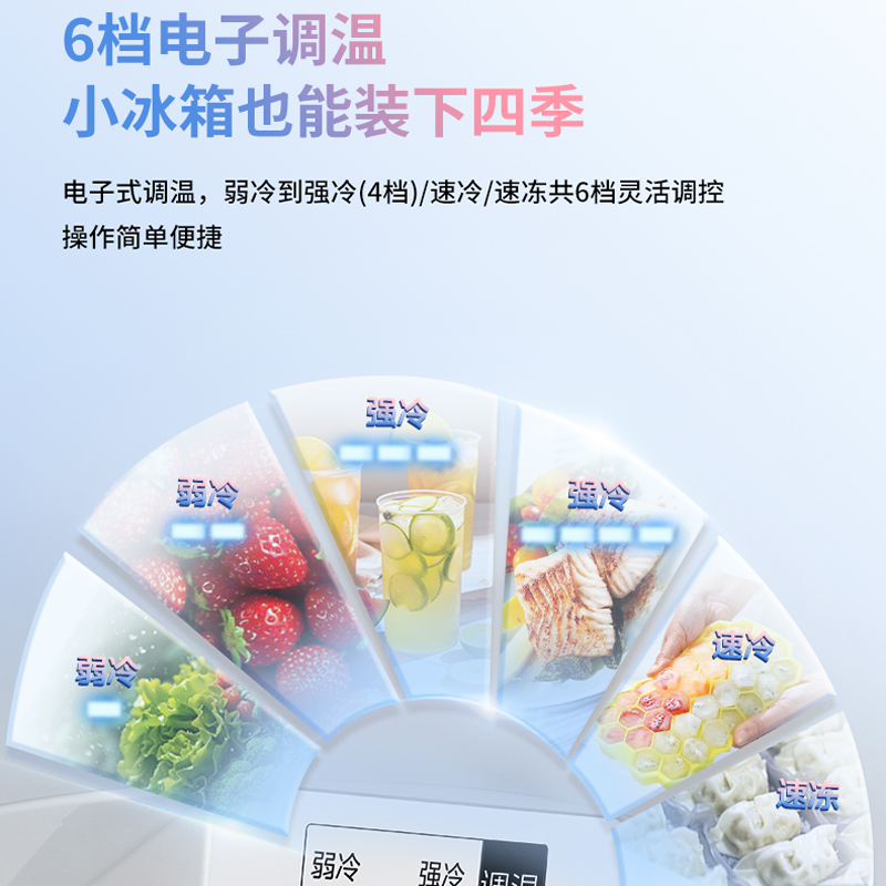 [美的出品]华凌213 三门电冰箱节能省电低音三门三温三开门小型家用租房冷冻冷藏小冰箱BCD-213THA高清大图