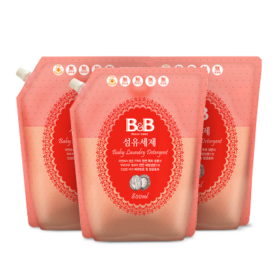 B&B)New 纤维洗涤剂 (香草香-盖子袋装)800ml*3
