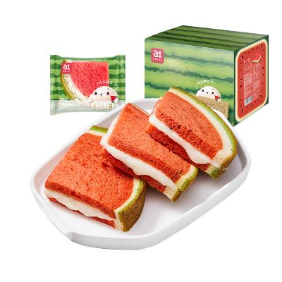 a1西瓜吐司480g蛋糕早餐代餐食品儿童手撕小口袋面包西瓜网红零食小吃点心礼包