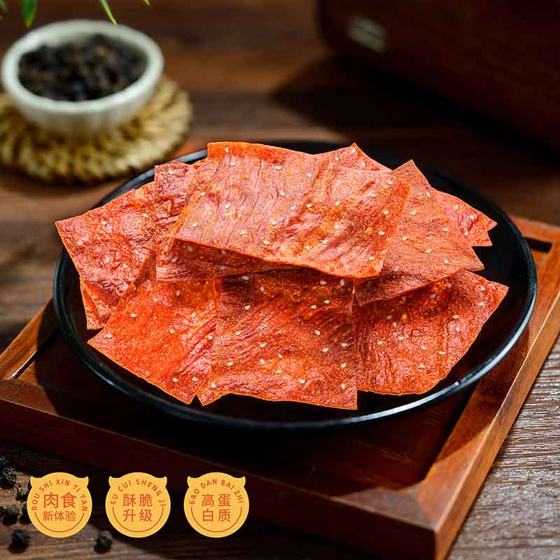 唯新 张萌萌芝麻味肉脯脆脆48g*3包 香脆可口 口味丰富高清大图