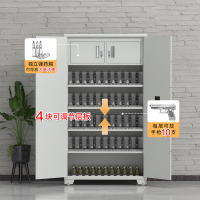 尔迈 钢制枪柜加厚管制器械保管柜密码锁枪弹存放柜双锁机械锁带滚轮 灰白款 40支短枪 1.8米