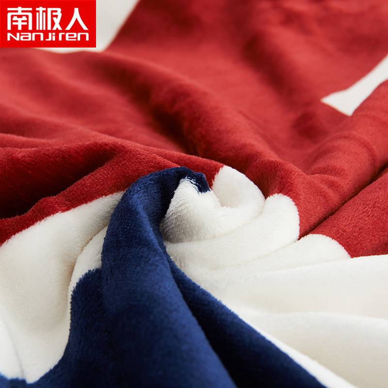 南极人(NanJiren)家纺 加厚保暖法莱绒羊羔绒双层双面毛毯绒毯子 床上用品秋冬印花盖毯柔软厚实午睡毯绒面其它