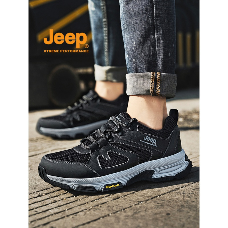 jeep男鞋夏季透气网面休闲男士运动鞋品牌正品爸爸户外登山旅游鞋