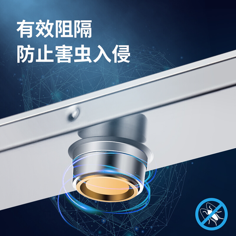 箭牌(ARROW)不锈钢长条形大排量地漏防臭卫生间浴室长条型隐形防蟑螂防反水酒店通用淋浴房大尺寸地漏