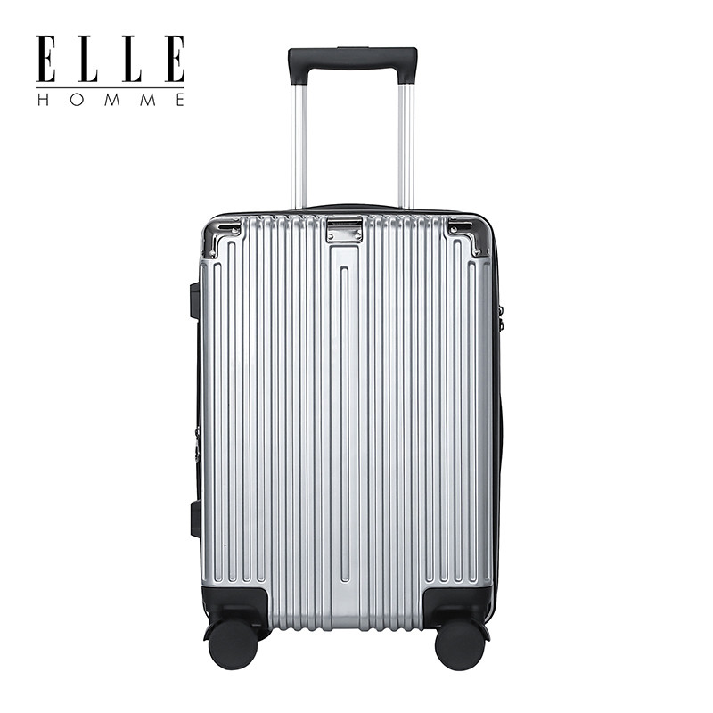 ELLE HOMME EH475248 带扩展层大容量行李箱 24寸淡雅银