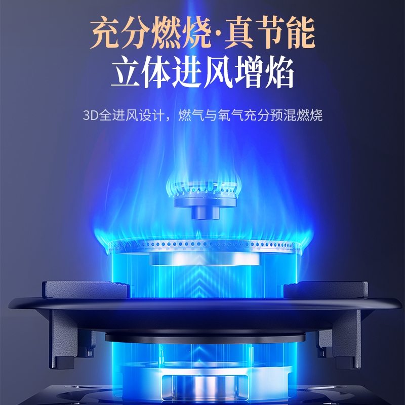 煤气灶单灶家用猛火定时台式嵌入液化气天然气燃气灶单个单眼炉具 [液化气]标配双腔旋火钢化玻璃