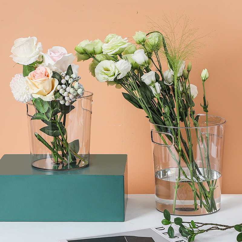 透明垃圾桶客厅家用卫生间厕所厨房桌面办公室纸篓卧室收纳桶高清大图