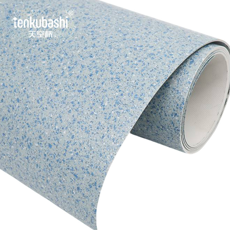 天空桥 PVC地板革 灰蓝碎石纹2.0mm 平方米高清大图