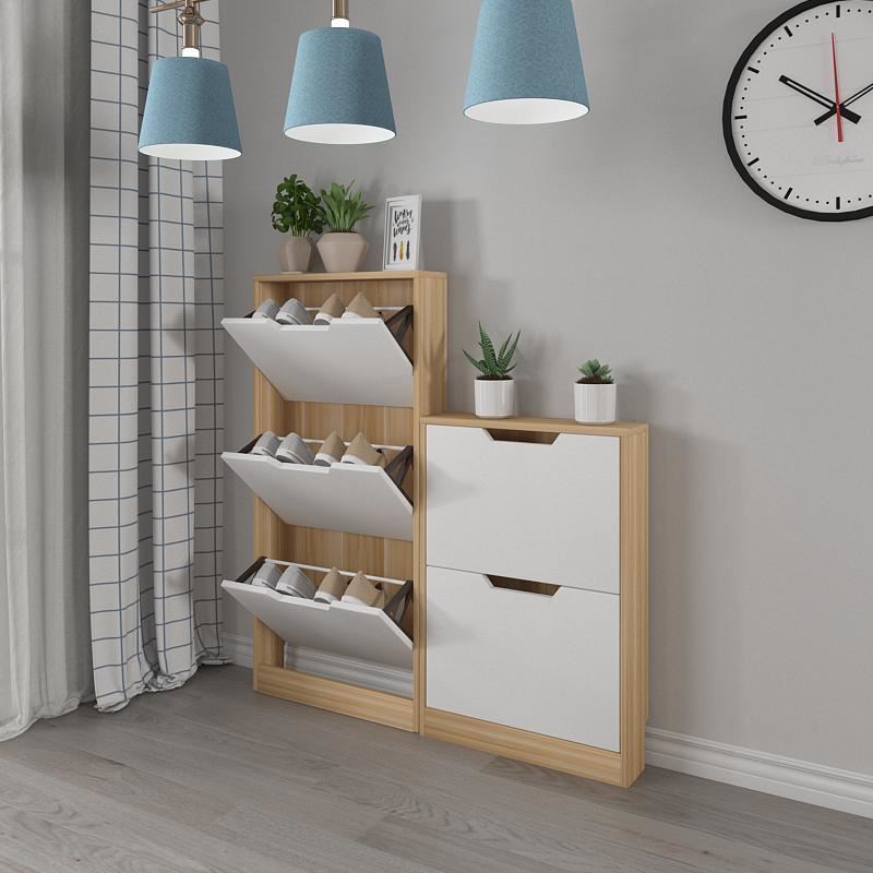 皇豹一体好看玄关13斜柜子整理超薄鞋架10cm小户型门后夹缝窄鞋柜133