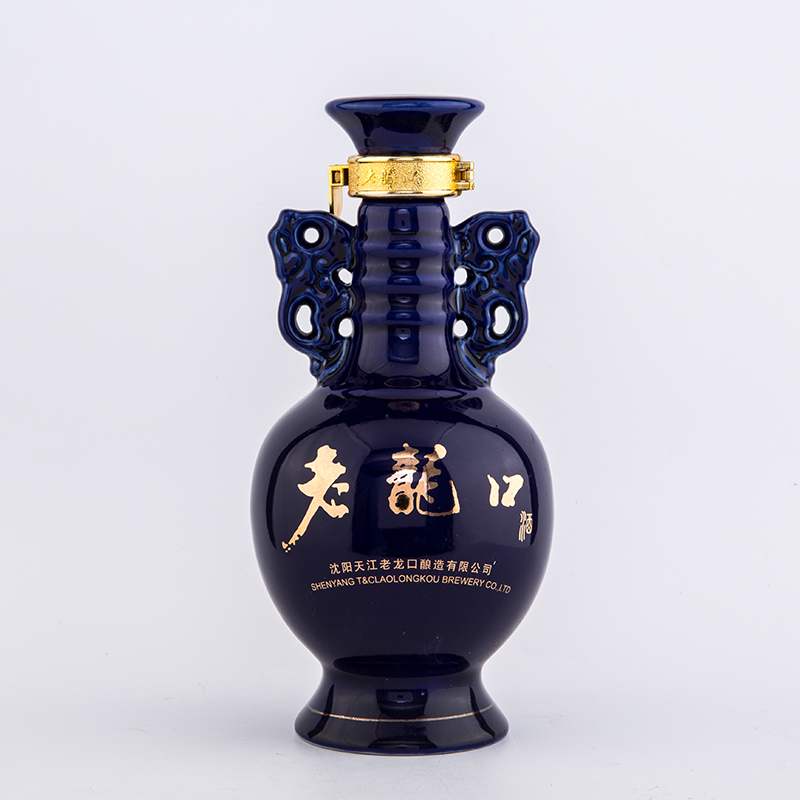 老龙口白酒蓝宝石45度500ml单瓶装浓香型酒礼盒送礼中华老字号