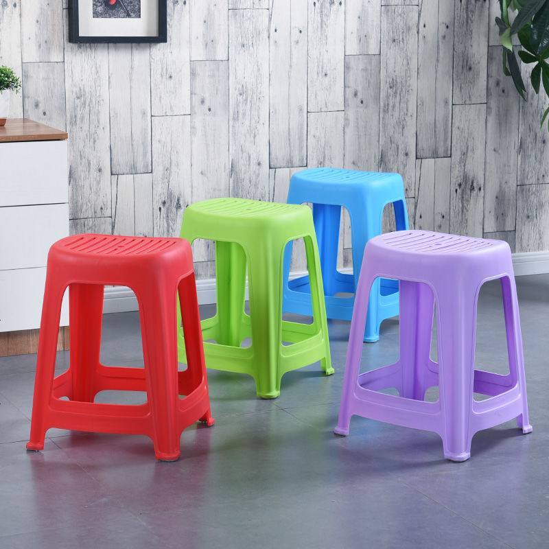 塑料凳子家用时尚创意椅子加厚凳子板凳塑料成人板凳高方凳餐桌凳 30cm矮凳蓝 5个图片
