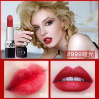 【七夕情人节礼物】【专柜正品 李佳琪推荐】迪奥（Dior）口红烈艳蓝金唇膏女士 999#哑光传奇红 防水保湿 送小样香水