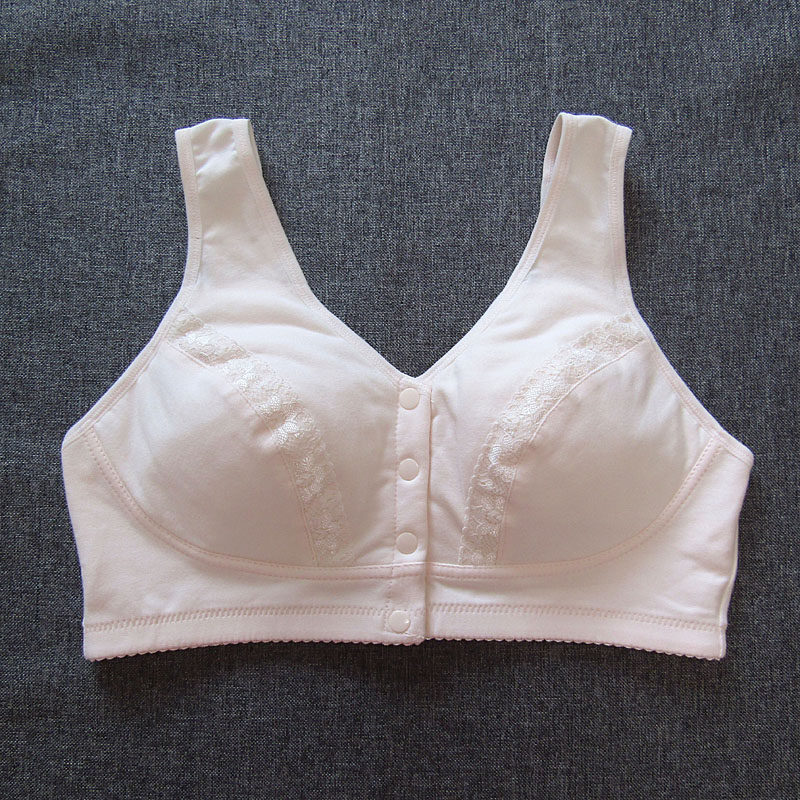 胸罩青春期初中生码薄款棉内衣 浅虾色蕾丝花边 44/100(abc杯通用)