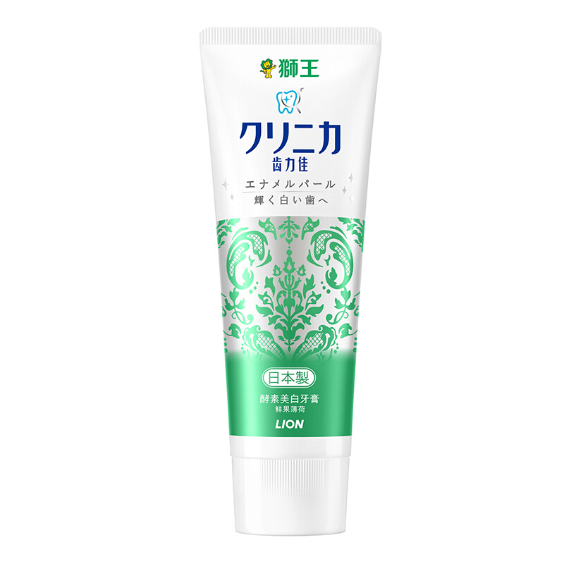 狮王(Lion)酵素羙白牙膏130g(鲜果薄荷)中文版(新包装)