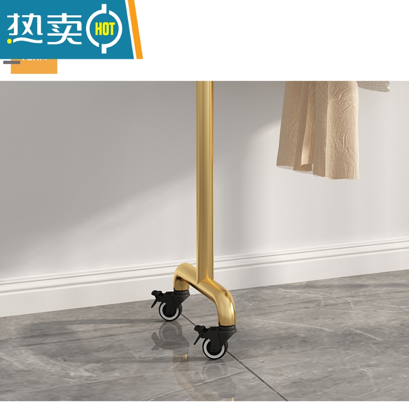 敬平加厚晾衣架落地卧室内外折叠家用简易阳台凉晒挂衣杆器移动带轮 纳米黑色长120高185带轮高清大图
