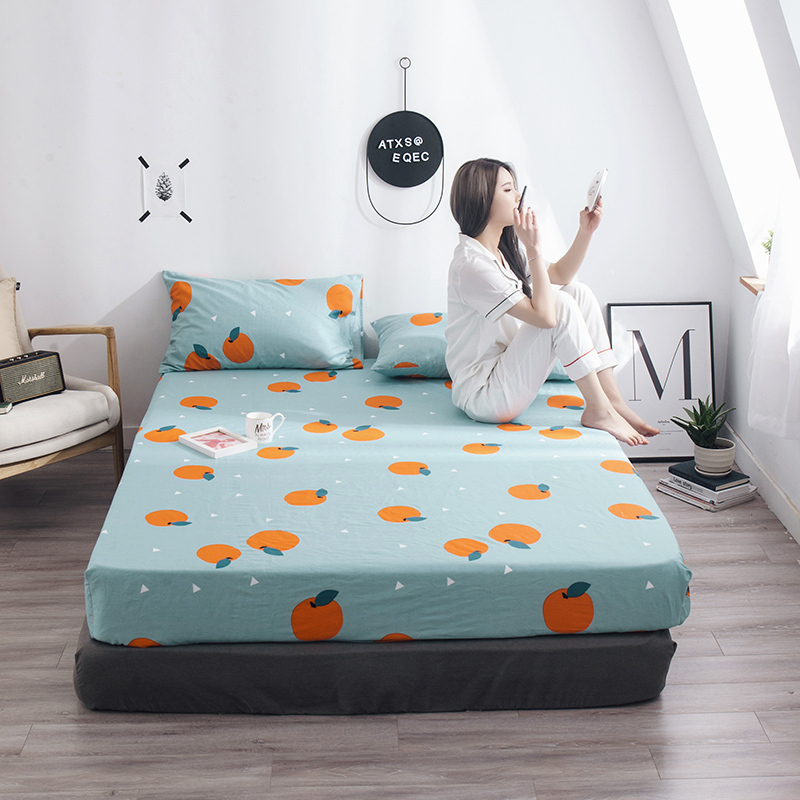 美帮汇保护套全棉床笠单件1.2m1.5m1.8米全棉床垫套床包防滑 润润果香/床笠CW 180cmx200cm