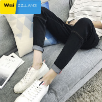 WaiZZ秋季九分裤男青少年学生港版牛仔裤男士修身潮流修身小脚裤9分裤