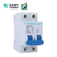 天正电气 空气开关 DZ47-63 2P C 25A 4.5KA 01060020258 微型断路器