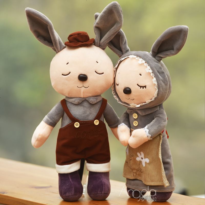 景荣一对情侣女生可爱兔子毛绒玩具小布娃娃抱着睡觉玩偶公仔兔兔小号