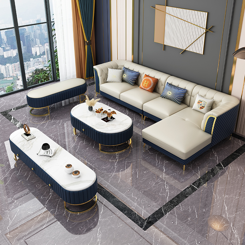 时代家居实木沙发欧式现代简约真皮沙发组合客厅大小户型沙发视频