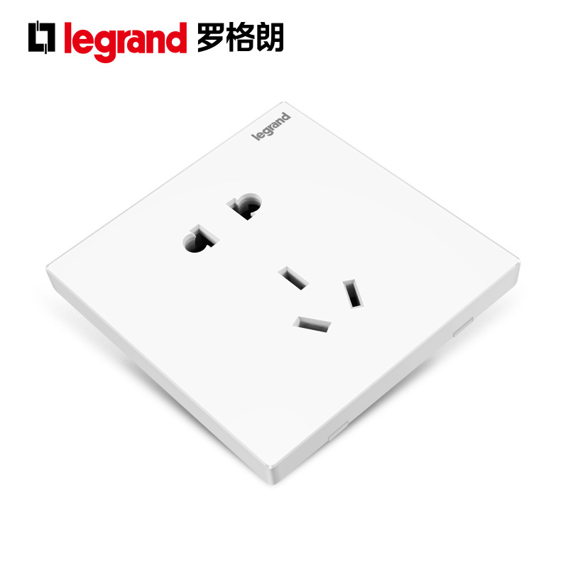 罗格朗(Legrand)开关插座仕典白色逸景二三插五孔5孔家用暗装墙壁电源面板86型