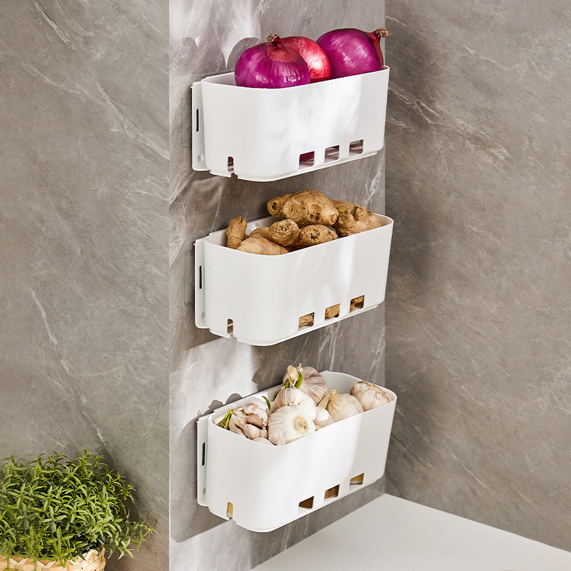 免打孔厨房橱柜柜门置物侧挂架厨房置物架收纳架壁挂多功能调料架储物架厨房用品下水槽置物架高清大图