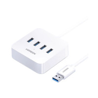 绿联USB3.0扩展器高速4口分线器 扩展坞HUB集线器 笔记本电脑一拖四多接口转换器延长线1.5米30221