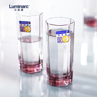 Luminarc法国弓箭(ARC) 乐美雅凝彩粉色玻璃杯啤酒杯水杯茶杯套装280M(六只装)J4508不保温