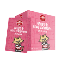 顽皮Happy100宠物零食 猫用鸡肉鲜封包 添加三文鱼70g*12