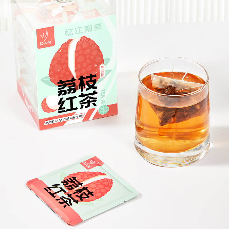 忆江南 花草茶荔枝红茶37.5g冻干荔枝红茶水果茶果粒冷泡茶袋泡茶包高清大图