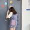 三叶草AD香芋紫单肩斜挎双肩包休闲小背包女妈咪包mini轻便小书包 紫色-多功能手机包