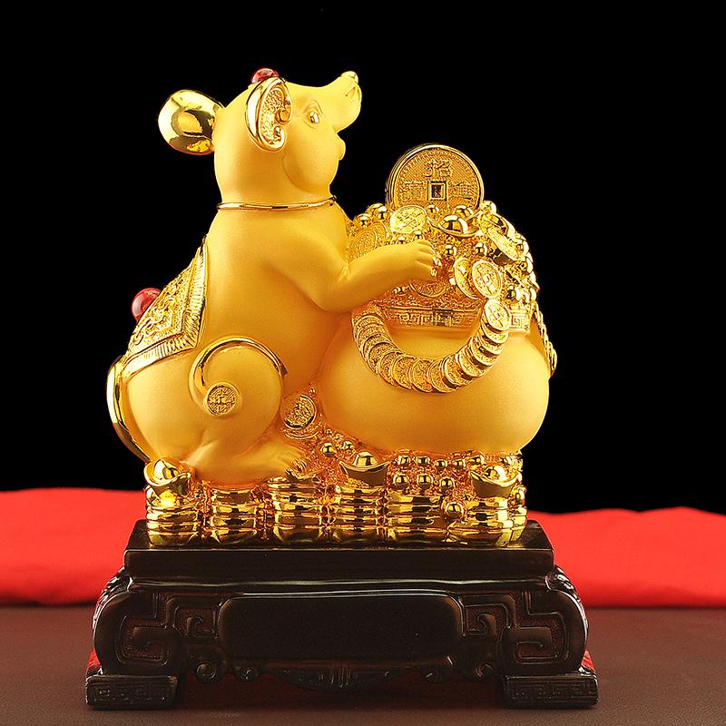 美帮汇金鼠摆件十二生肖新年礼品鼠鼠年物酒柜办公室装饰品高清大图