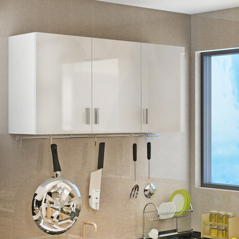 定制环保厨房吊柜简约阳台卧室壁柜挂柜衣柜顶柜墙柜定做钢琴烤漆_2 长150深35高60四门组装