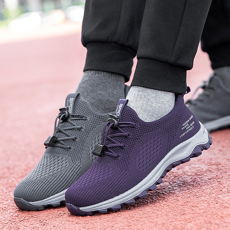 正品知 足力健 身老人鞋女春夏季软底妈妈鞋中老年运动款健步鞋透气网