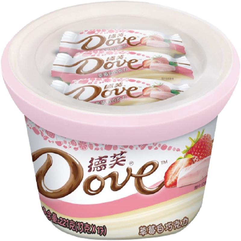 德芙草莓白巧克力24粒碗装221g