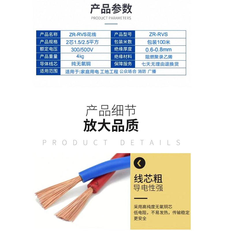 纯铜双绞花线