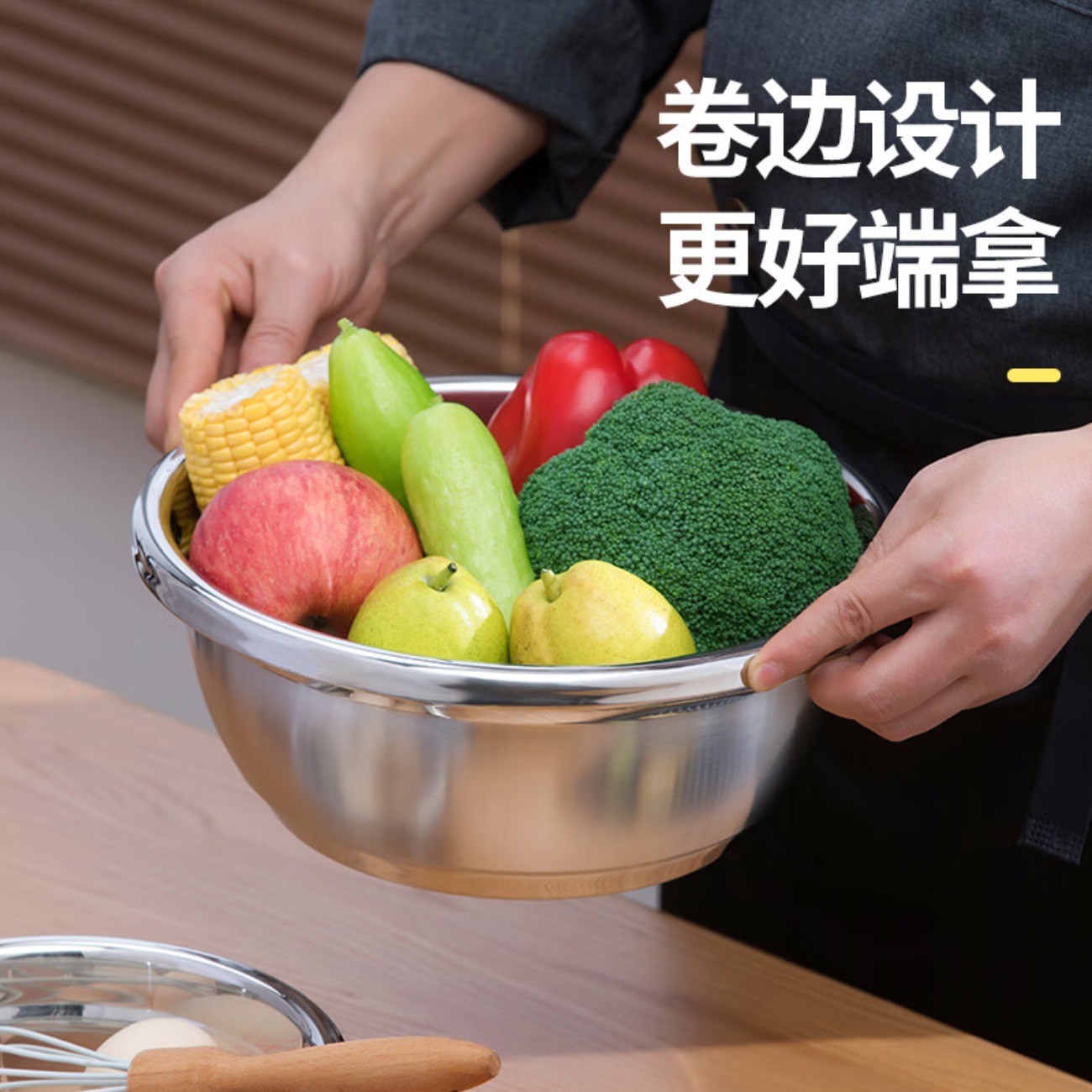 茶花(CHAHUA) 食品级盆家用加深加厚厨房 甄享不锈钢调料盆26高清大图