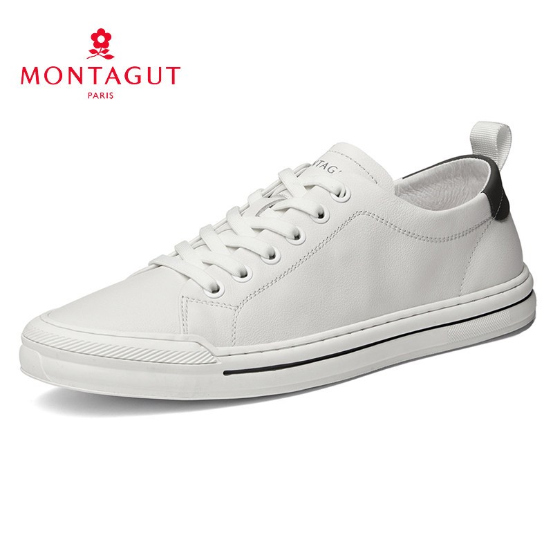 梦特娇2021春秋新款男鞋休闲鞋韩版百搭潮流鞋子男士真皮板鞋