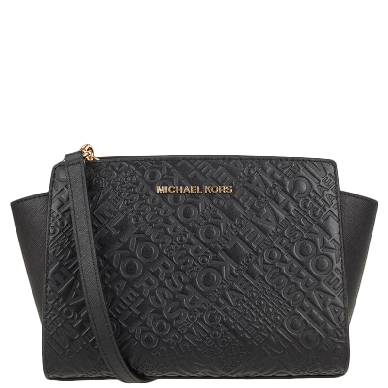 [直营]迈克·科尔斯(MICHAEL KORS) 中号耳朵包专柜款Selma牛皮拉链单肩斜挎包 硬MK女包