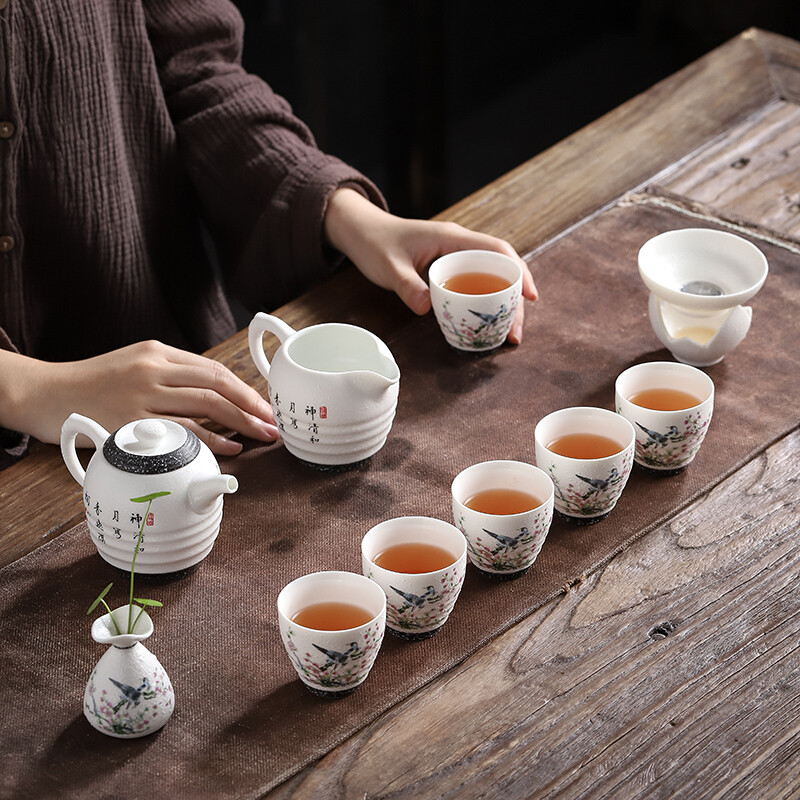苏氏陶瓷/SUSHI CERAMICS J0259 茶具玉雪鸟语花香礼盒功夫茶具套装 (单位:盒)