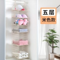 衣柜收纳整理宿舍寝室衣橱柜子分层隔板卧室悬挂式阿斯卡利(ASCARI)置物 [咖色五层]送小顶层收藏加购优先发货