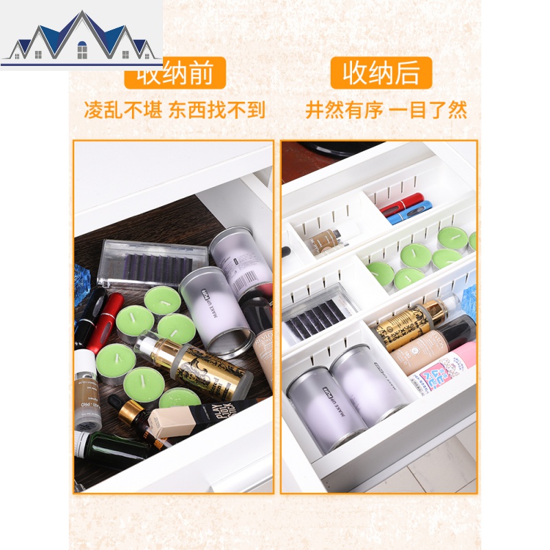 橱柜厨房抽屉收纳分隔可伸缩式餐具刀叉筷子整理储物盒分格小盒子 三维工匠收纳盒高清大图