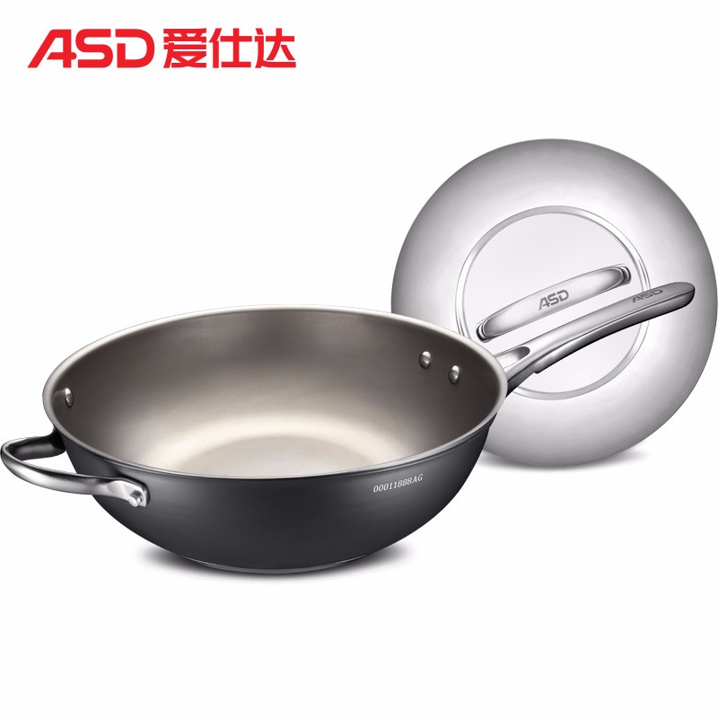 爱仕达炒锅健康钛少油烟炒锅 电磁炉明火通用炒菜锅 32CM CT32Z1C