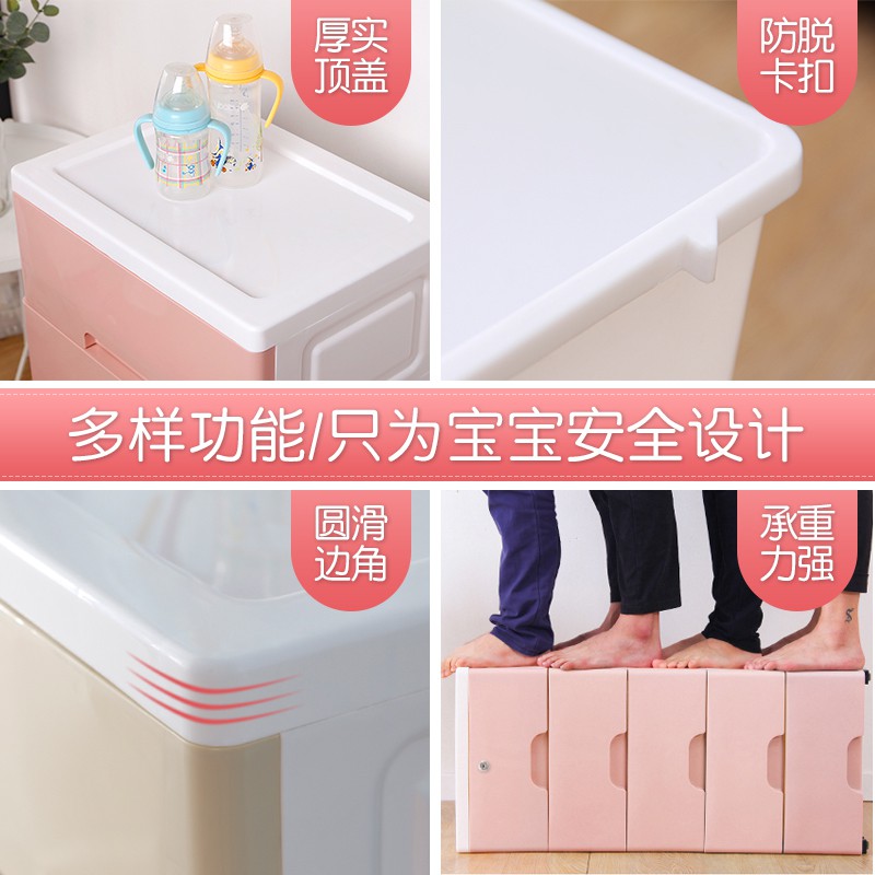 大号加厚塑料收纳箱盒抽屉式衣服储蓄整理箱多层衣柜玩具储物柜子 三维工匠高清大图